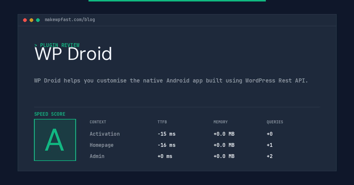 WP Droid - MakeWPFast
