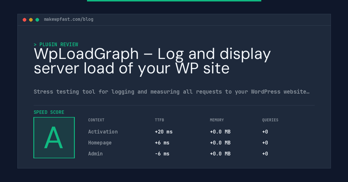 WpLoadGraph – Log and display server load of your WP site - MakeWPFast