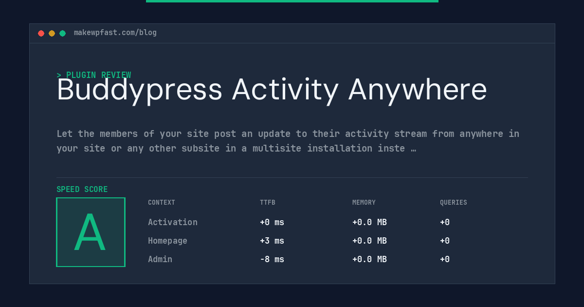 Buddypress Activity Anywhere - MakeWPFast