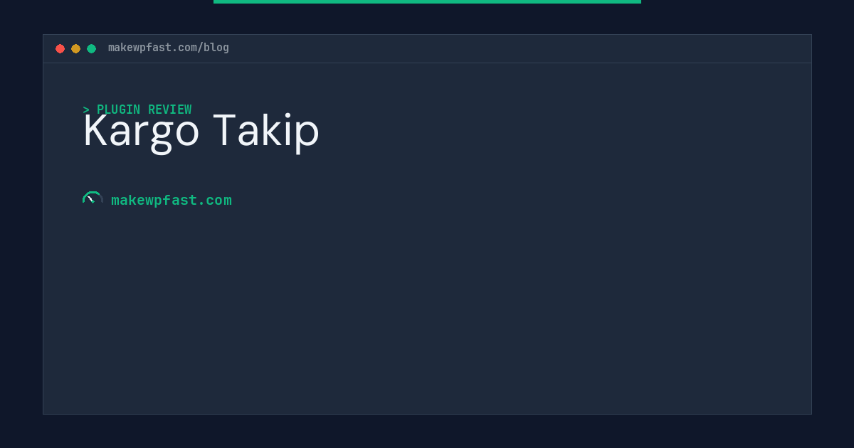 Kargo Takip - MakeWPFast
