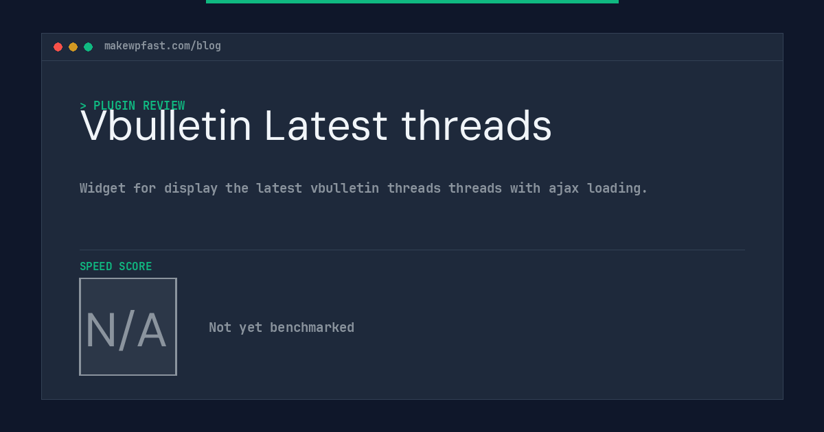 Vbulletin Latest threads - MakeWPFast