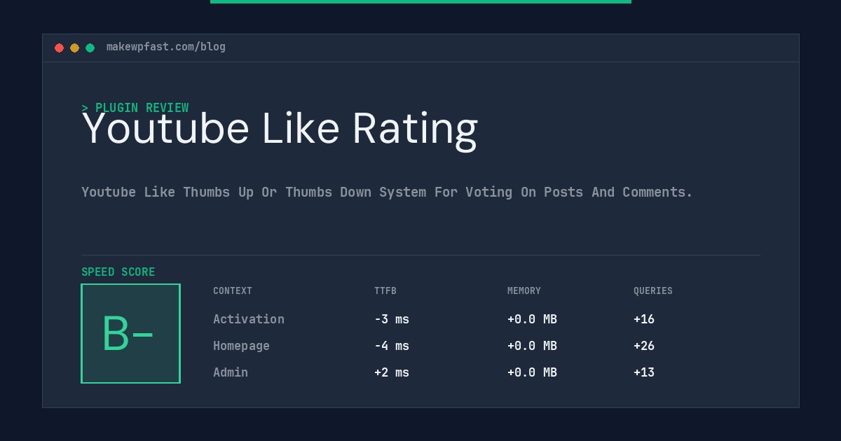 Youtube Like Rating - MakeWPFast