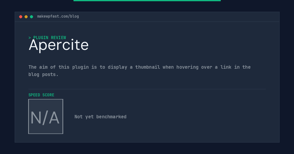 Apercite - MakeWPFast