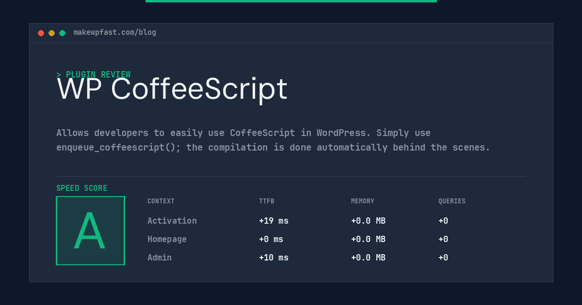 WP CoffeeScript - MakeWPFast