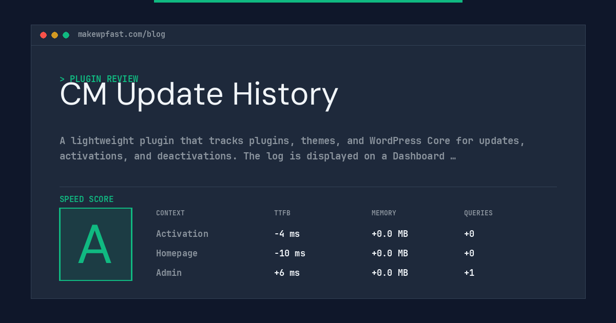 CM Update History - MakeWPFast