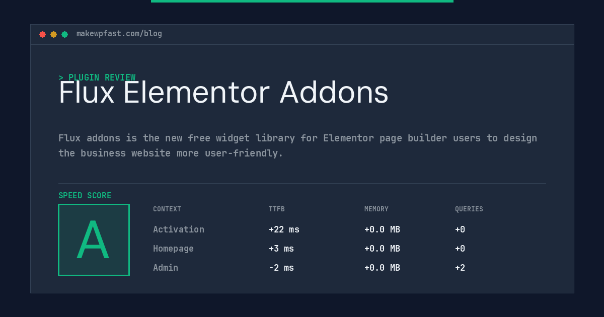 Flux Elementor Addons - MakeWPFast