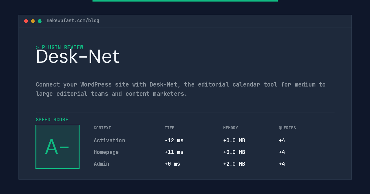 Desk-Net - MakeWPFast