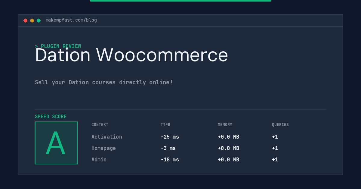 Dation Woocommerce - MakeWPFast