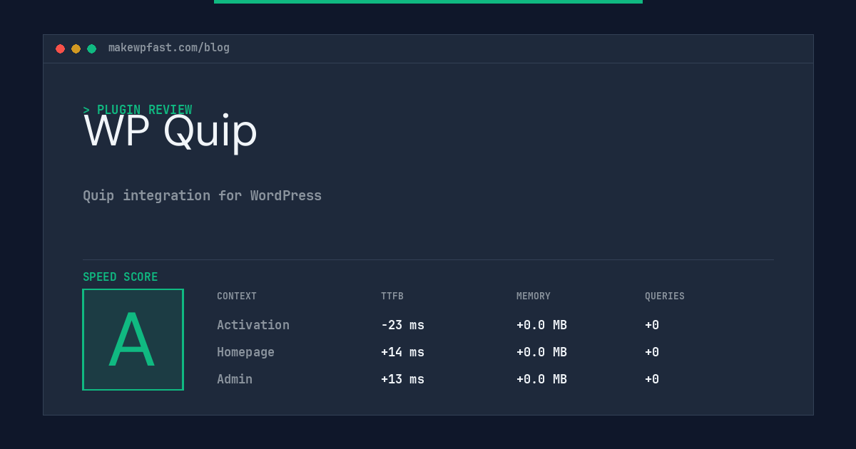 WP Quip - MakeWPFast
