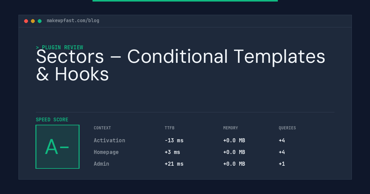 Sectors – Conditional Templates & Hooks - MakeWPFast