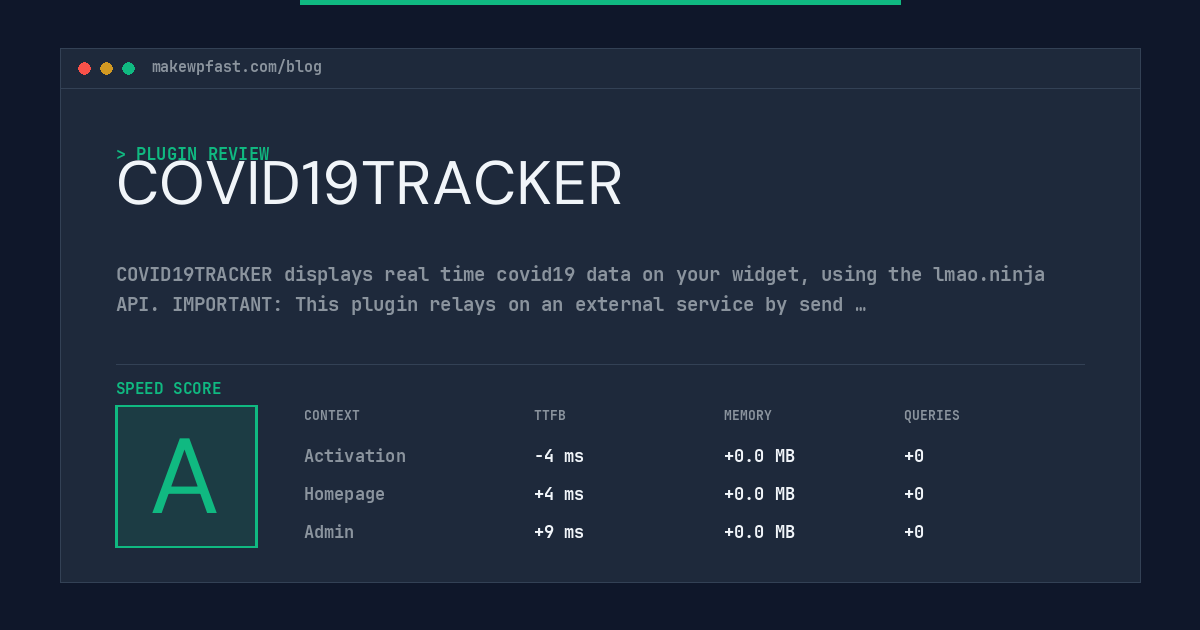 COVID19TRACKER - MakeWPFast