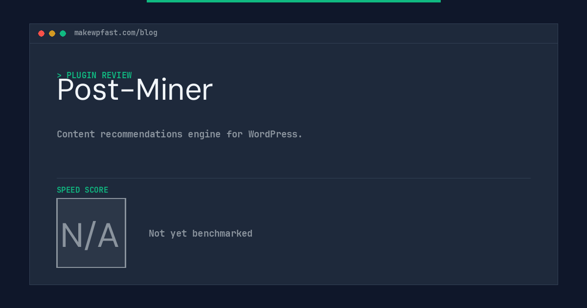 Post-Miner - MakeWPFast