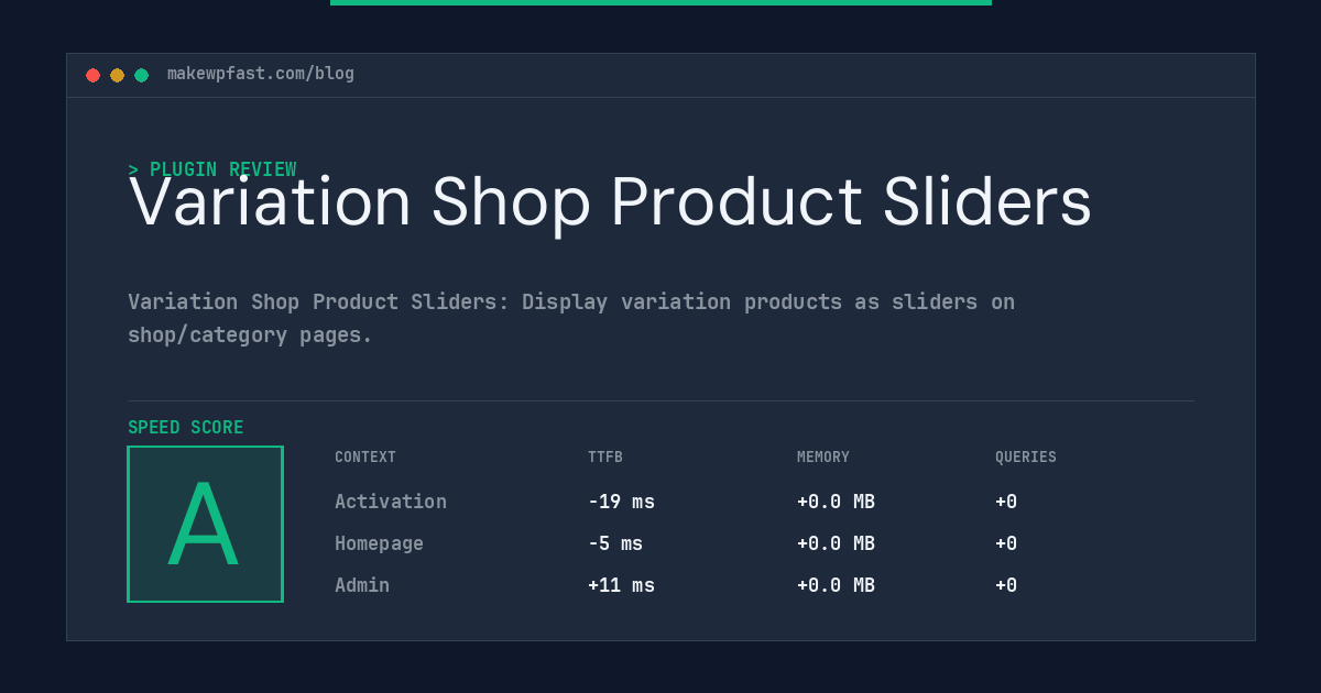 Variation Shop Product Sliders - MakeWPFast