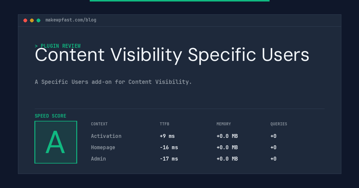 Content Visibility Specific Users - MakeWPFast