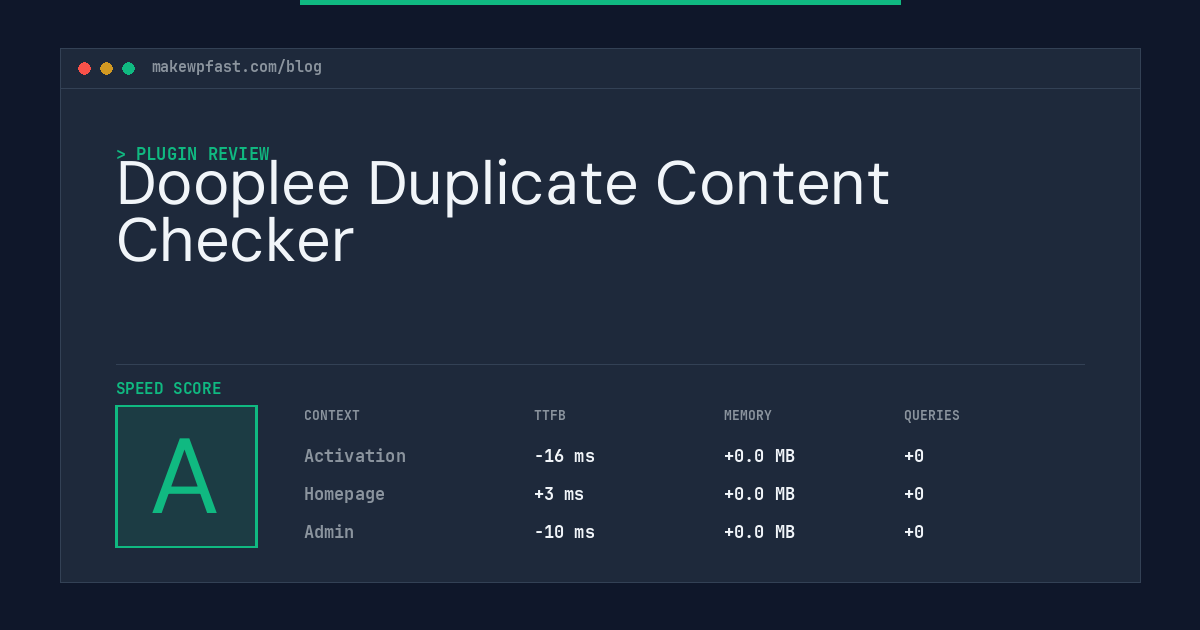 Dooplee Duplicate Content Checker - MakeWPFast