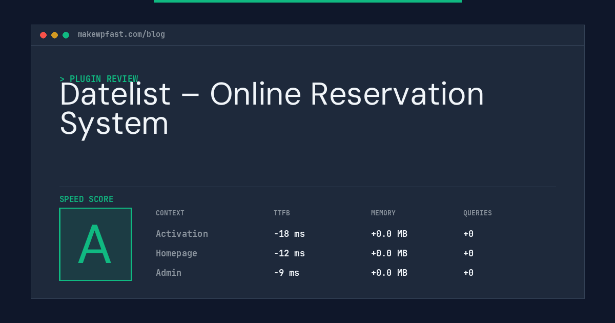 Datelist – Online Reservation System - MakeWPFast