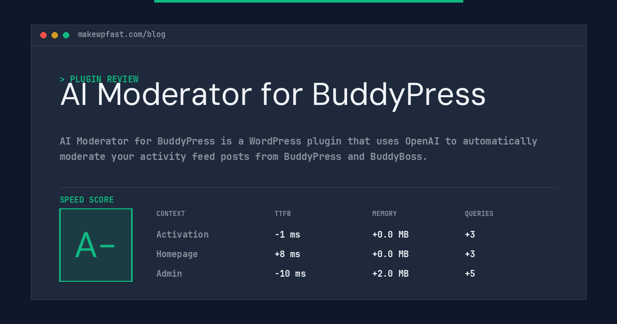 AI Moderator for BuddyPress - MakeWPFast
