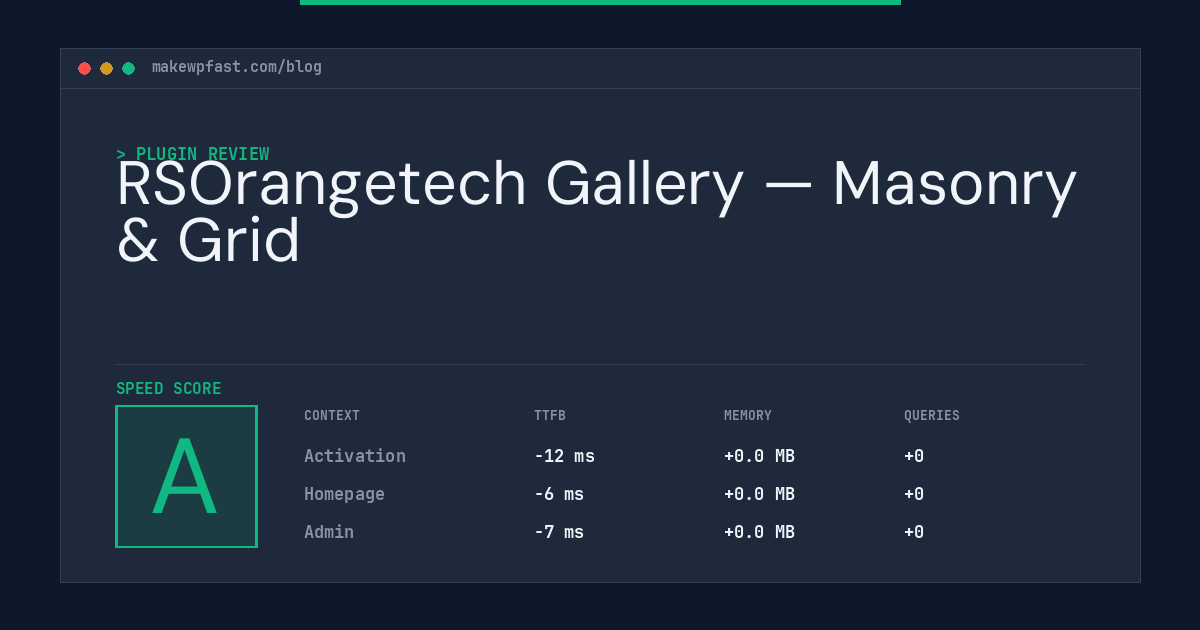 RSOrangetech Gallery — Masonry & Grid - MakeWPFast