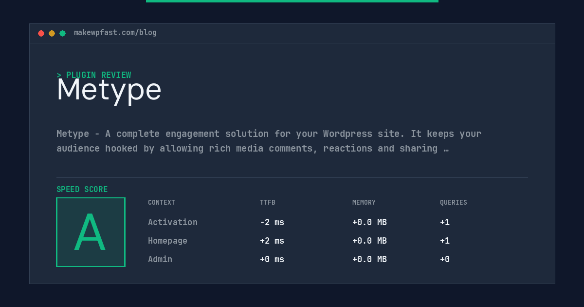 Metype - MakeWPFast