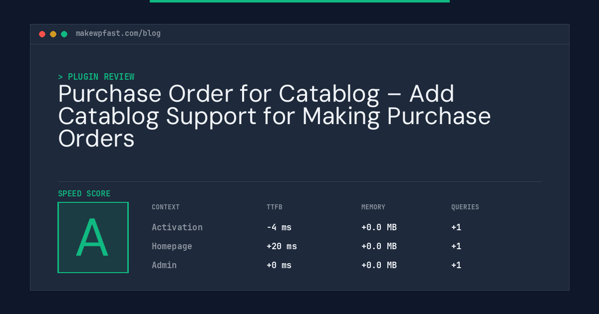 Purchase Order for Catablog – Add Catablog Support for Making Purchase Orders - MakeWPFast