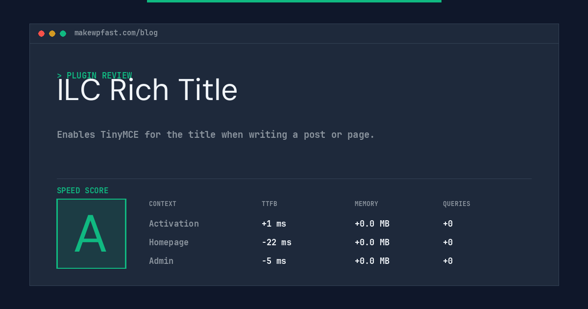 ILC Rich Title - MakeWPFast