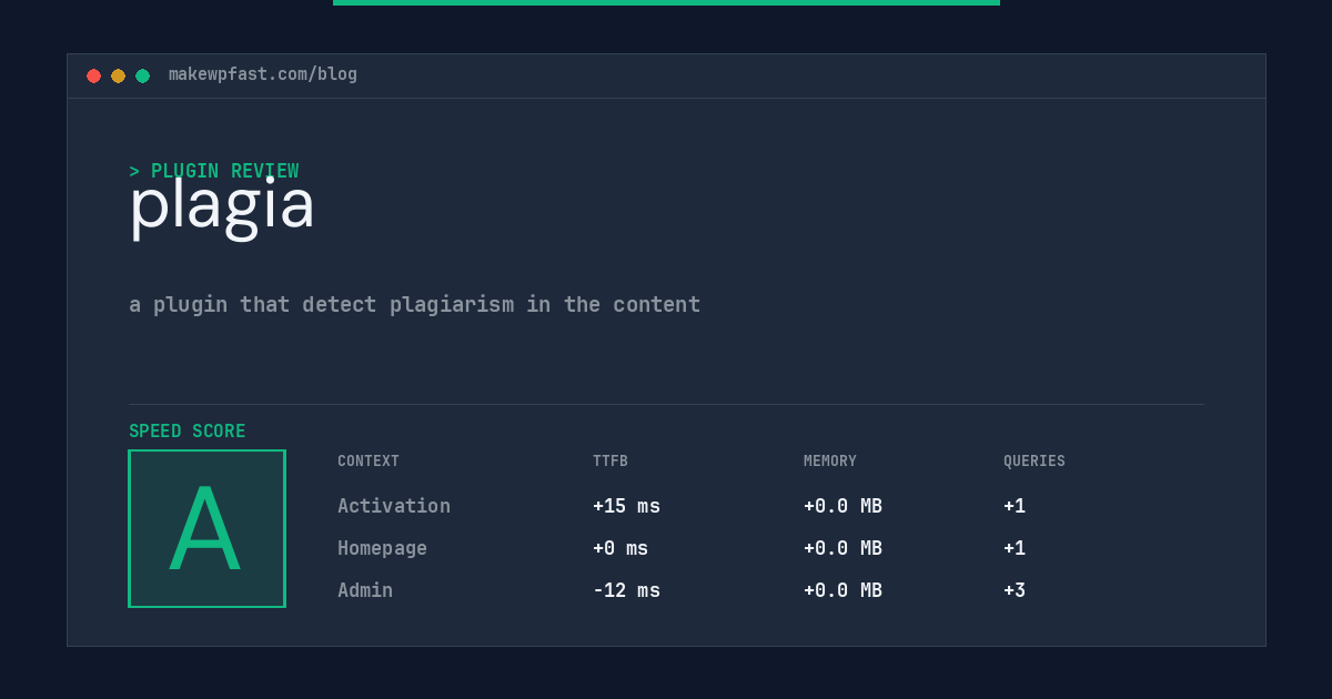 plagia - MakeWPFast