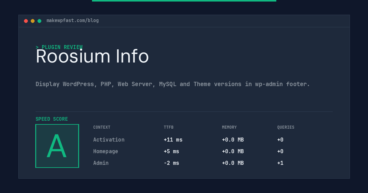 Roosium Info - MakeWPFast