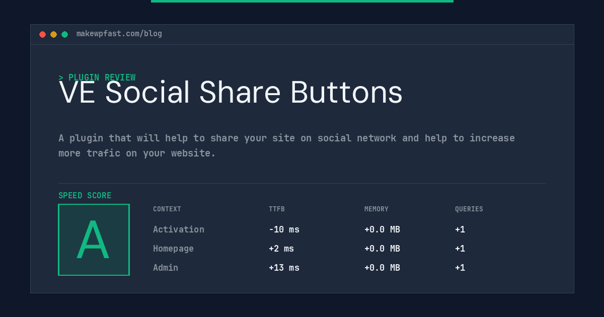 VE Social Share Buttons - MakeWPFast
