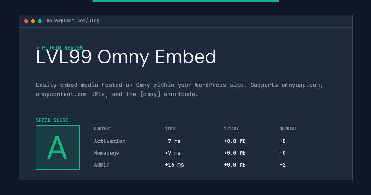 LVL99 Omny Embed - MakeWPFast
