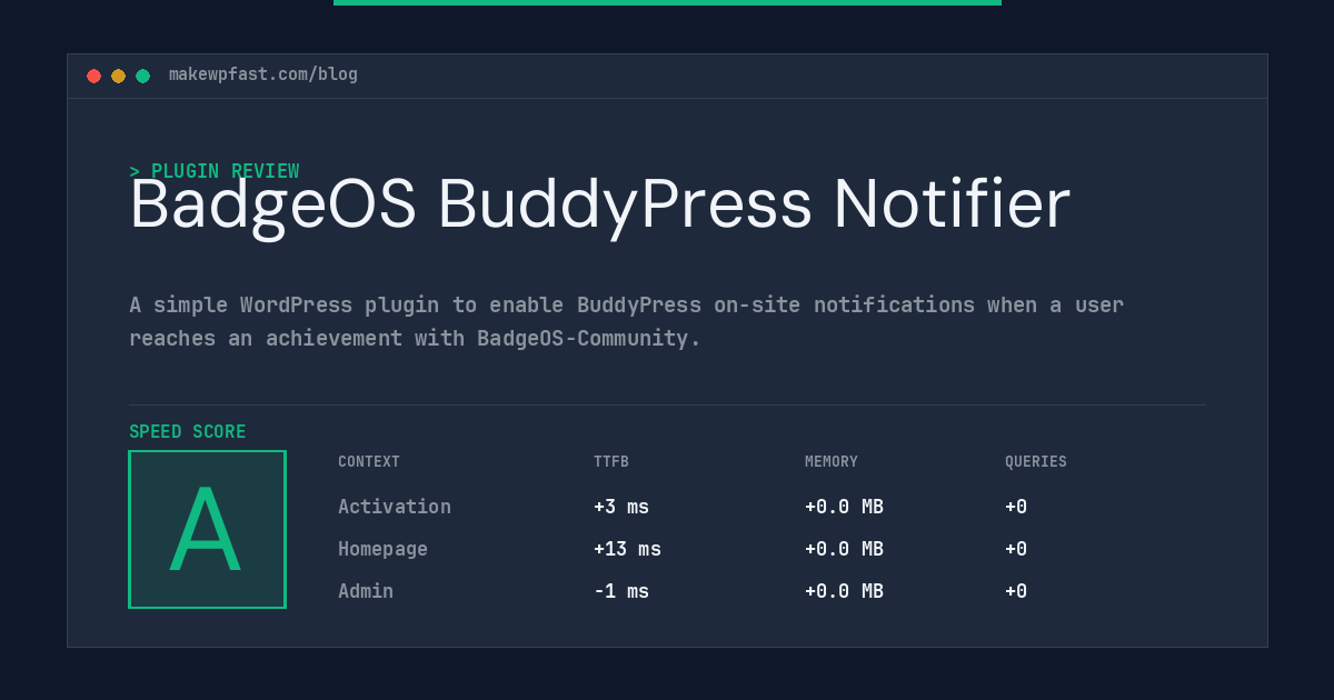 BadgeOS BuddyPress Notifier - MakeWPFast
