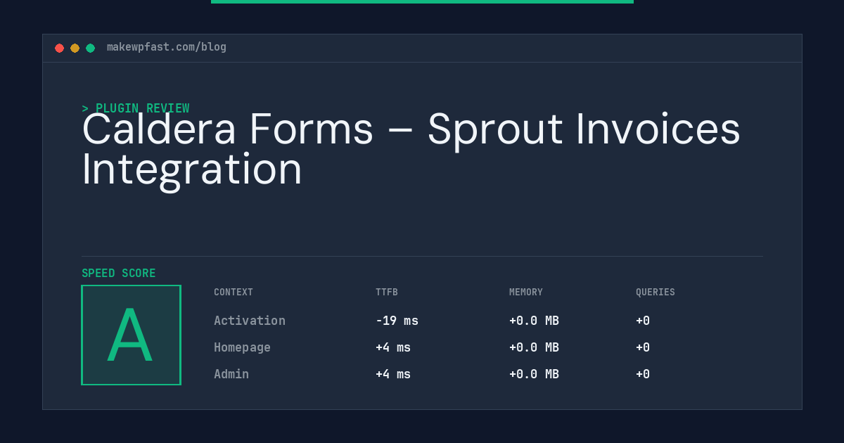Caldera Forms – Sprout Invoices Integration - MakeWPFast