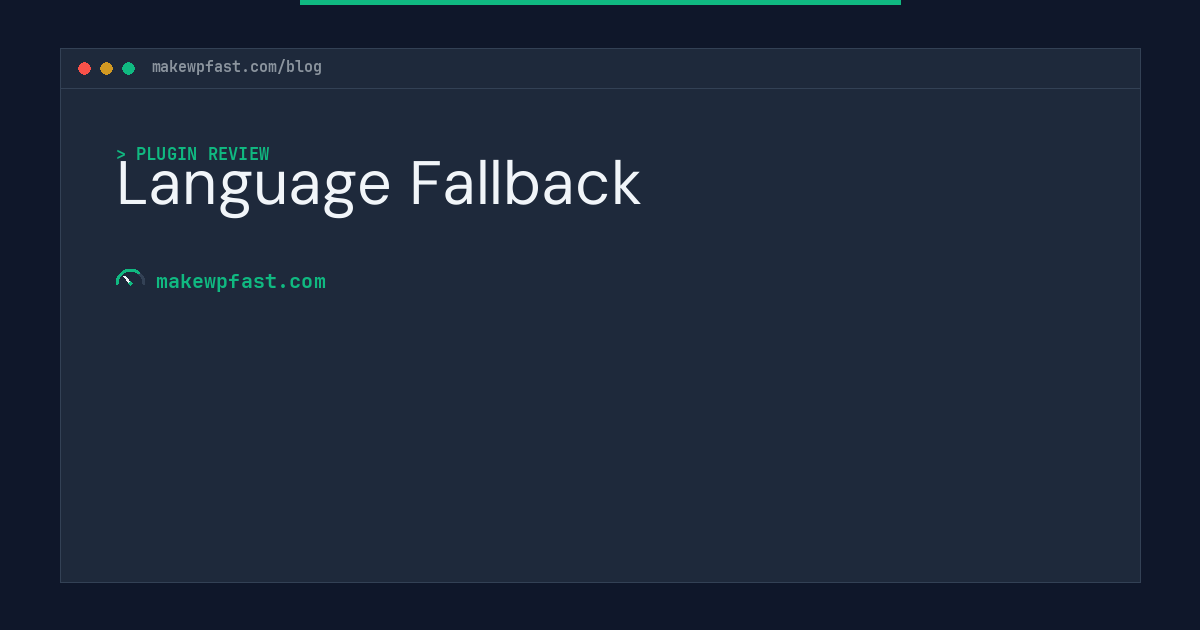 Language Fallback - MakeWPFast