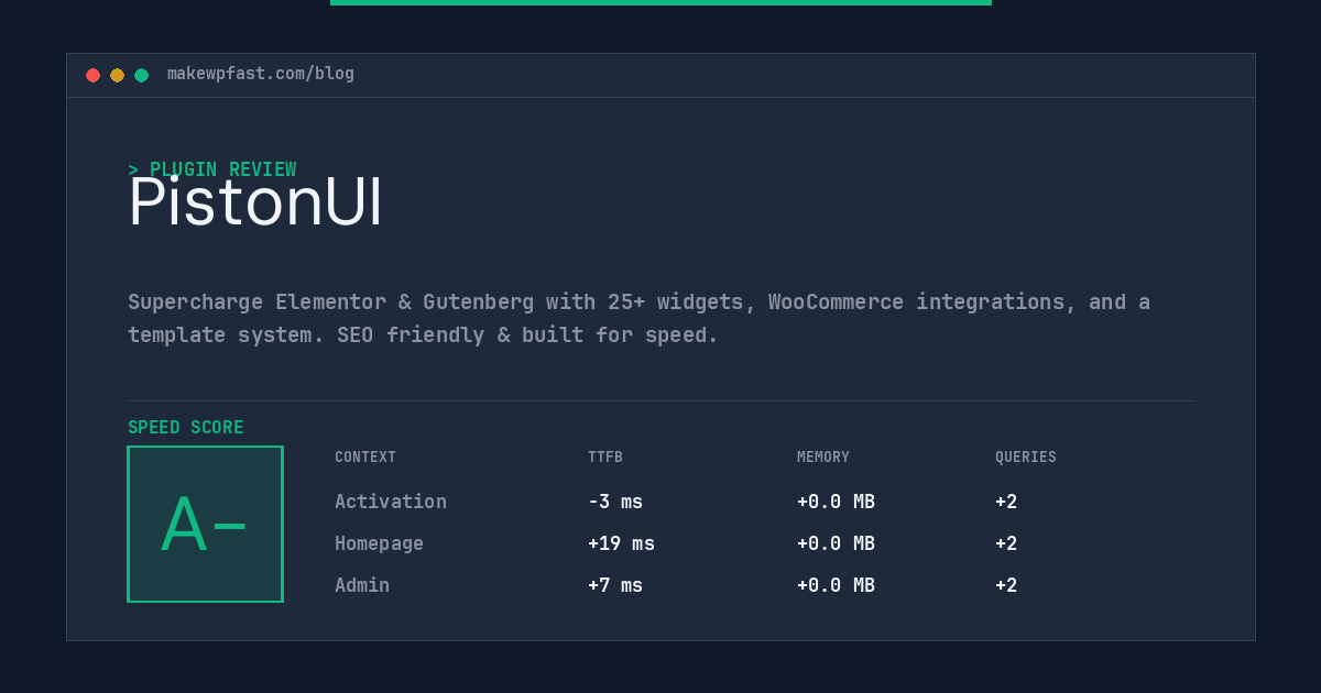 PistonUI - MakeWPFast