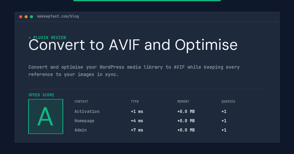 Convert to AVIF and Optimise - MakeWPFast