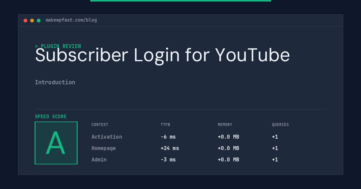 Subscriber Login for YouTube - MakeWPFast