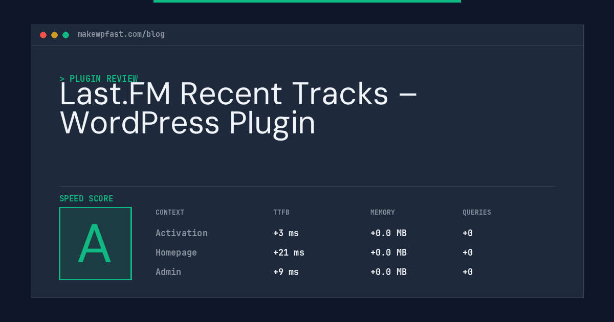 Last.FM Recent Tracks – WordPress Plugin - MakeWPFast
