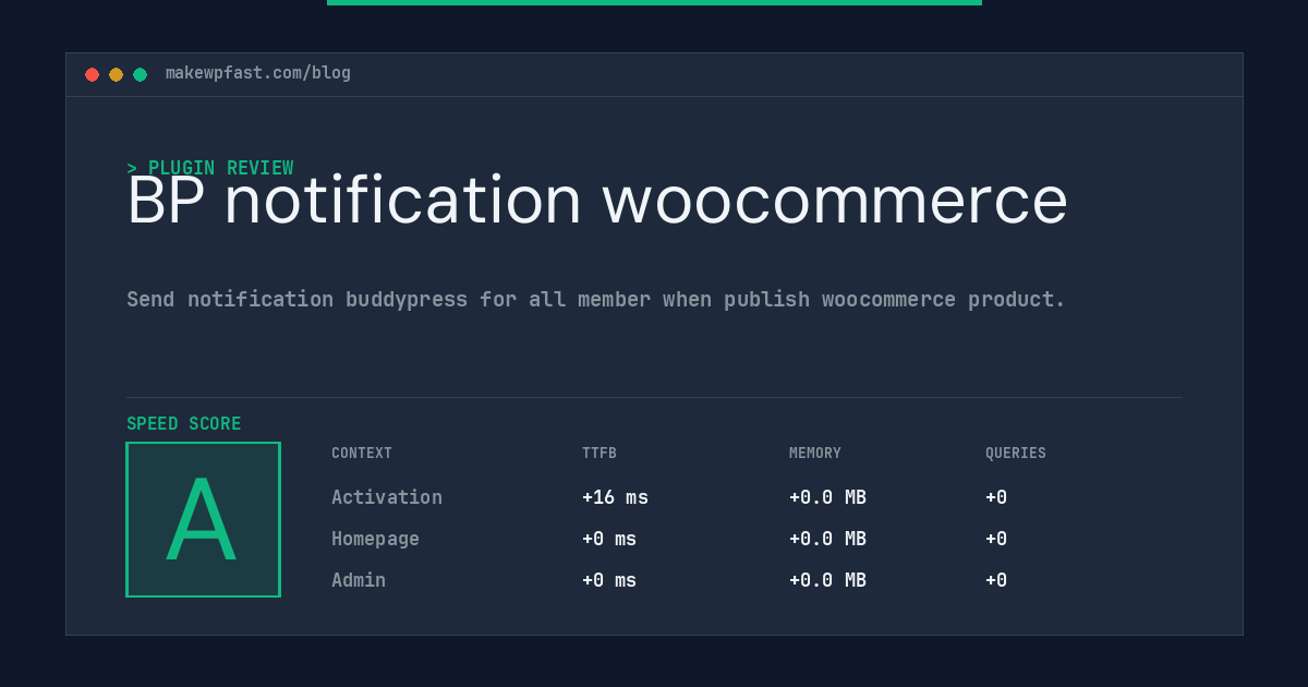 BP notification woocommerce - MakeWPFast