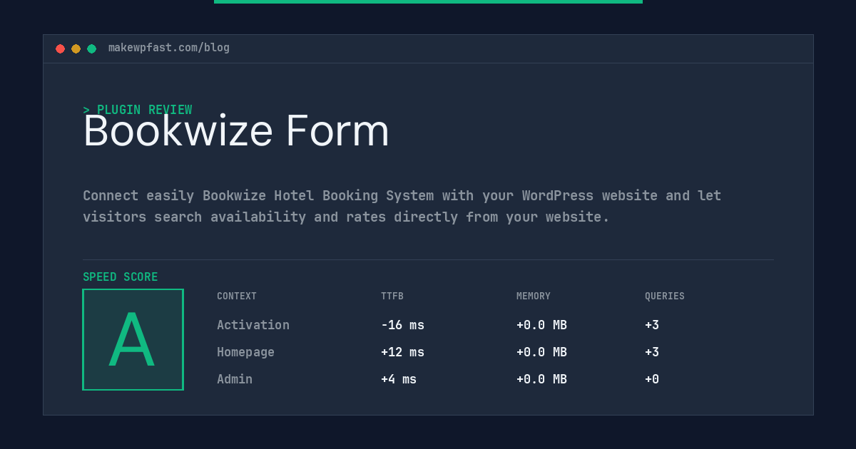 Bookwize Form - MakeWPFast