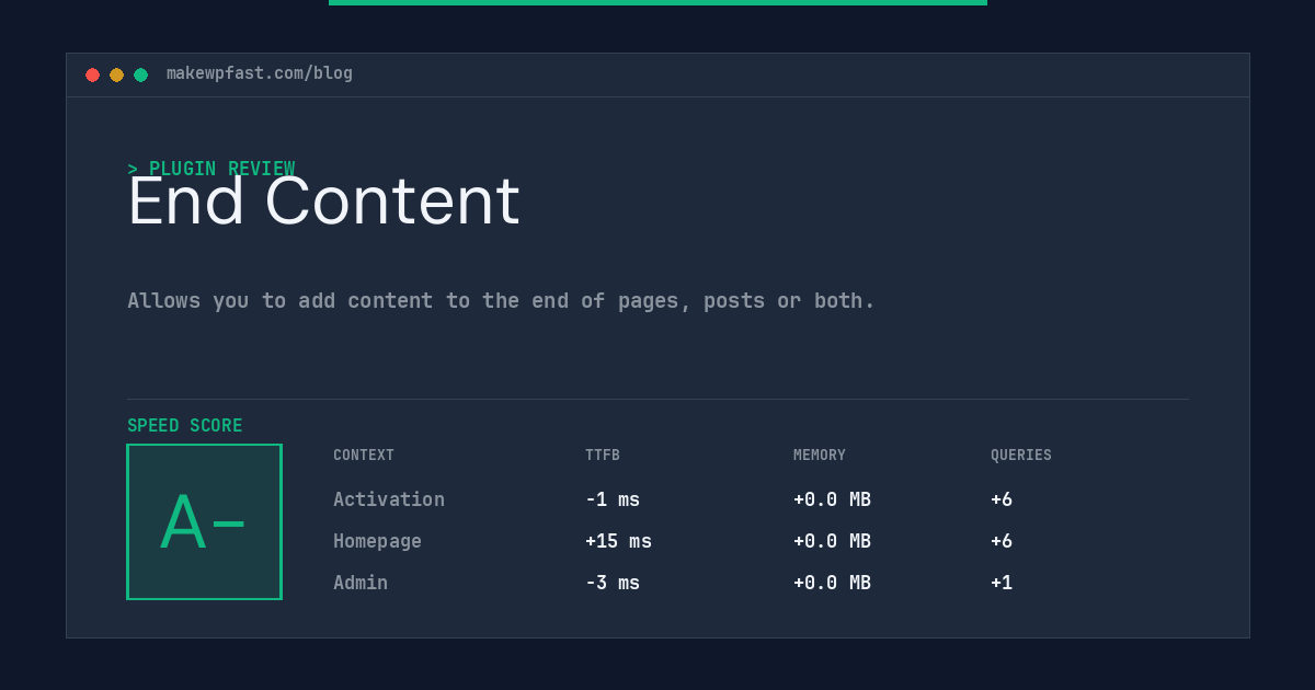 End Content - MakeWPFast