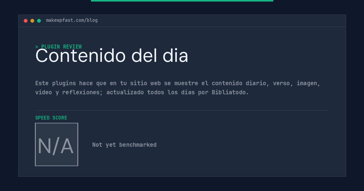 Contenido del dia - MakeWPFast