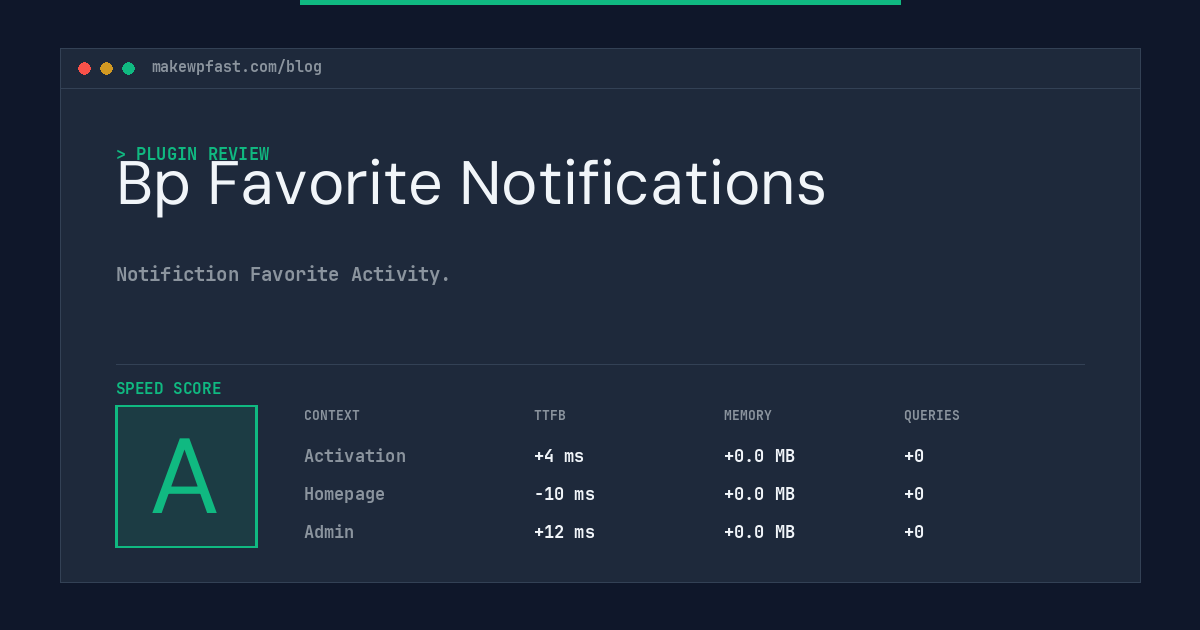 Bp Favorite Notifications - MakeWPFast