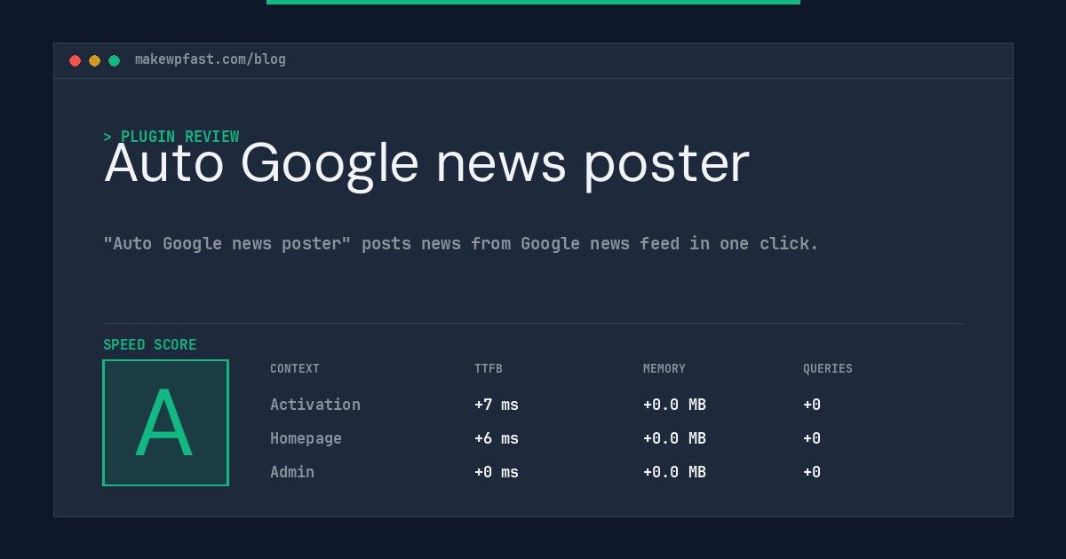 Auto Google news poster - MakeWPFast