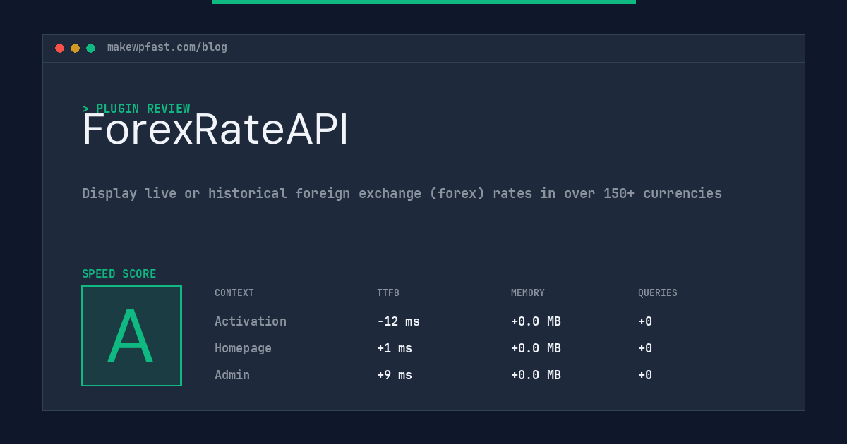 ForexRateAPI - MakeWPFast