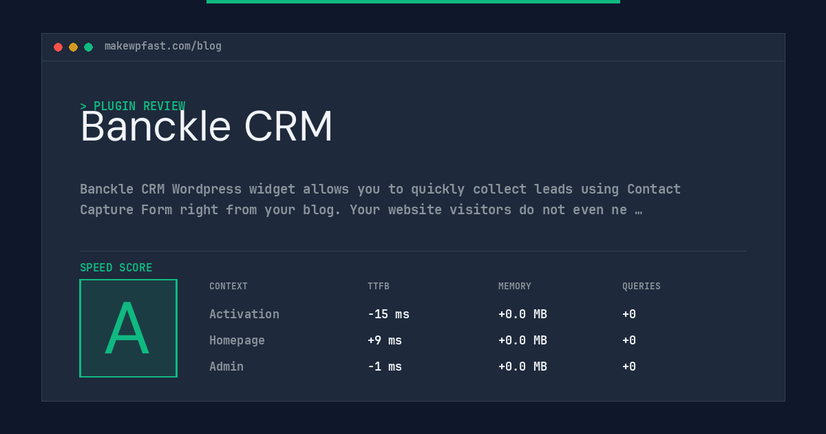 Banckle CRM - MakeWPFast