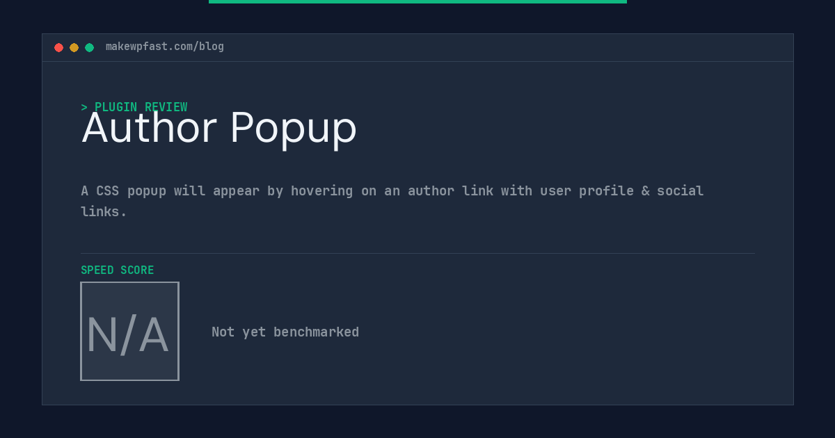 Author Popup - MakeWPFast