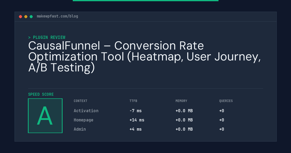 CausalFunnel – Conversion Rate Optimization Tool (Heatmap, User Journey, A/B Testing) - MakeWPFast