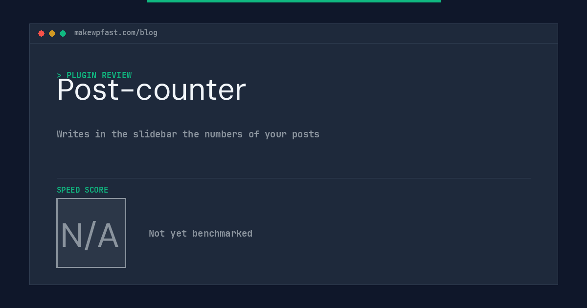 Post-counter - MakeWPFast