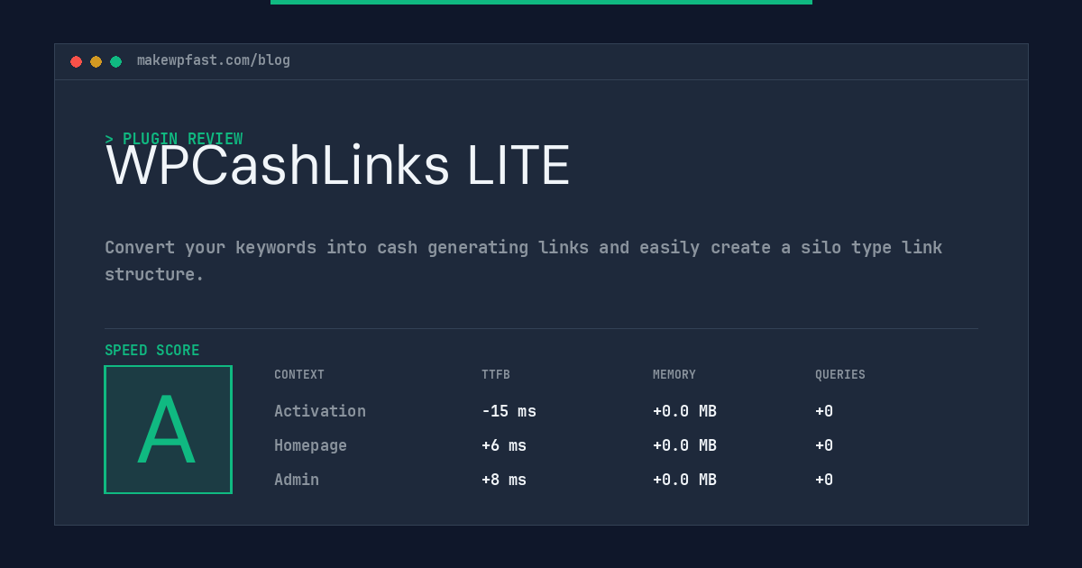 WPCashLinks LITE - MakeWPFast