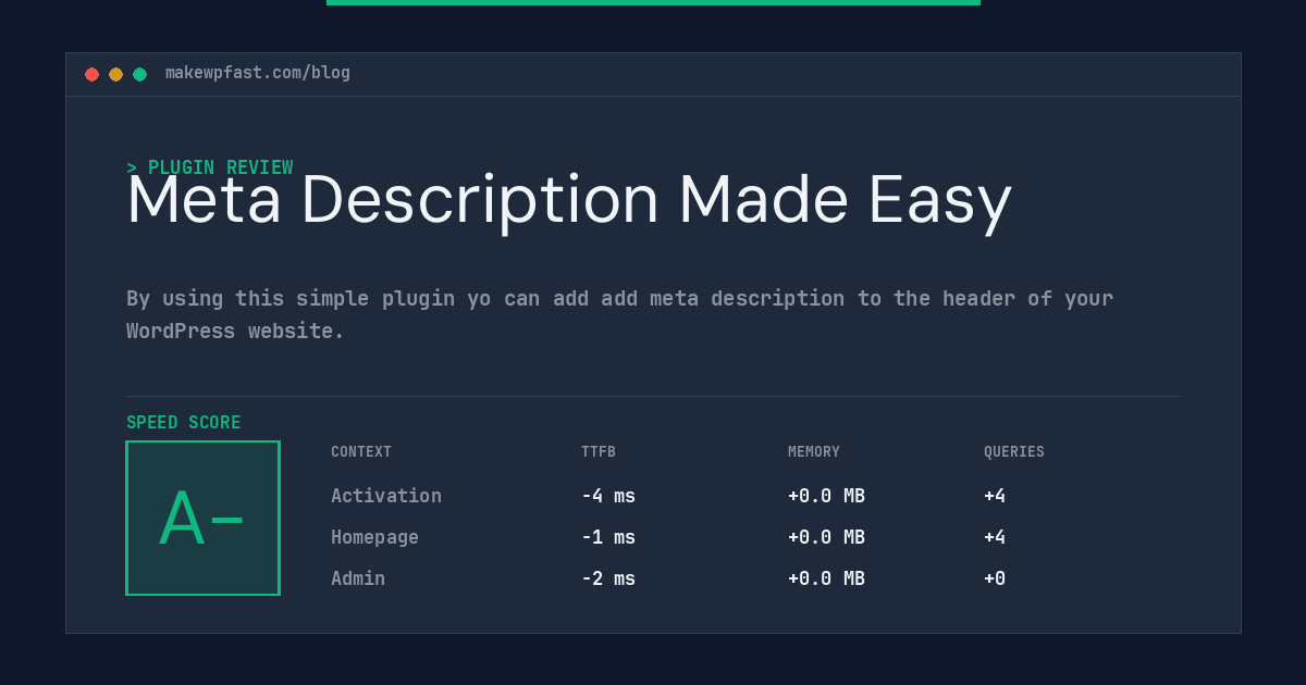 Meta Description Made Easy - MakeWPFast