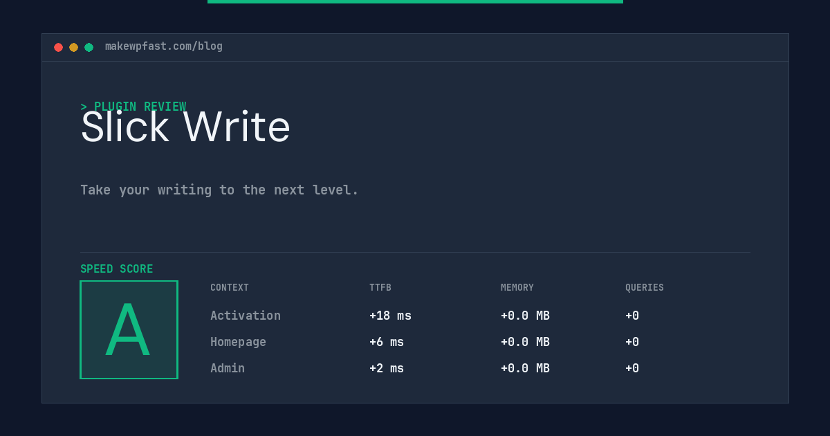 Slick Write - MakeWPFast
